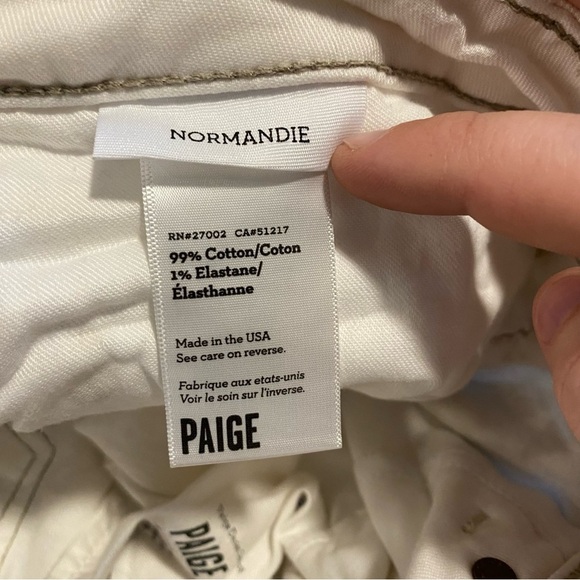 NWT Paige Normandie Slim Straight White Jeans Size 34 - Picture 14 of 14